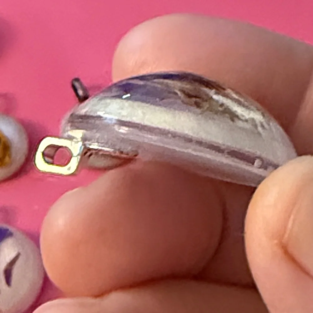 Unique Resin Handcrafted Purple Floral Pendant Necklace - Picture 4 of 6
